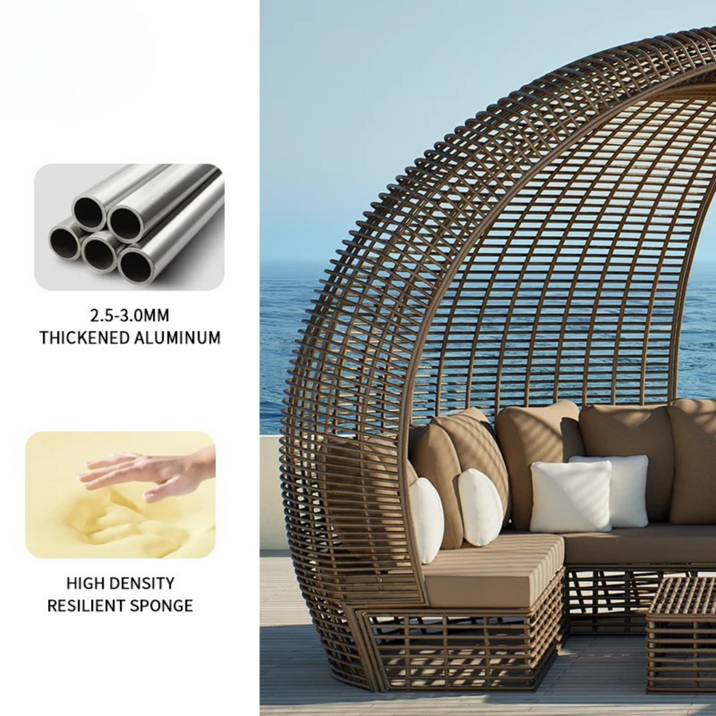 Aurelia Sunbed Retreat | Minimalist Outdoor Pool Lounger & Teak Table Set