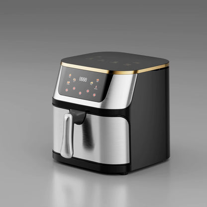8L Silver Crest Air Fryer 8 Liter Deep Stainless Steel Square Steam Oven with Digital Control Air Fryer Oven for Household Use