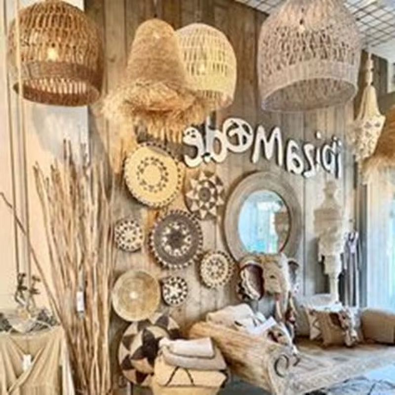 Ceiling Bamboo 2023 Outdoor Rattan Decoration Handmade Garden Restaurant Living Room Hotel Pendant Lamp