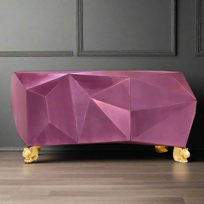 OEM Custom Diamond Pink Credenza Dining Room Furniture Sideboard Buffet Luxury Modern Design