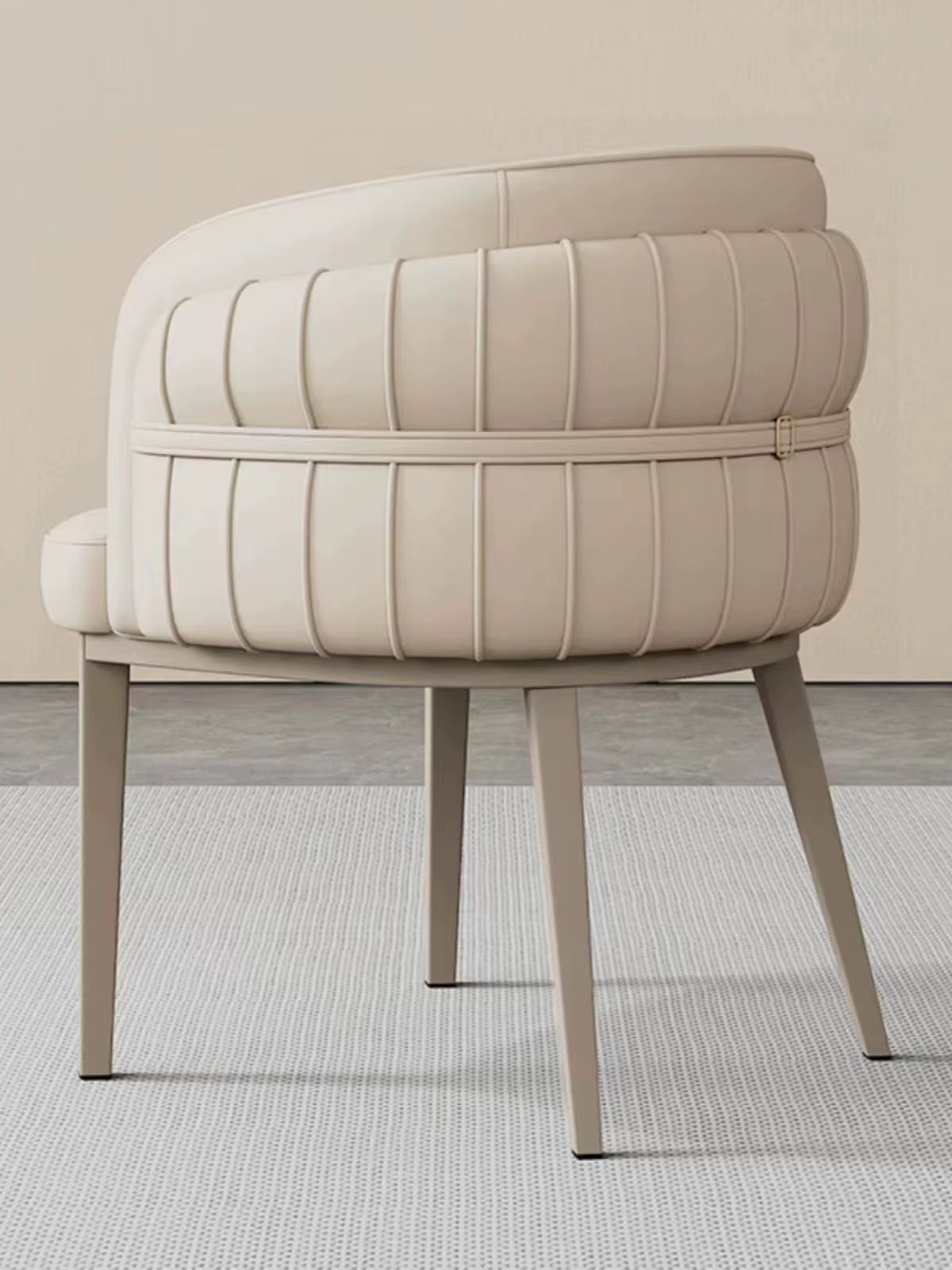Contemporary Luxury Leather Dining Chair for Kitchen Restaurant Hotel or Banquet Steel Metal Modern Style Seat