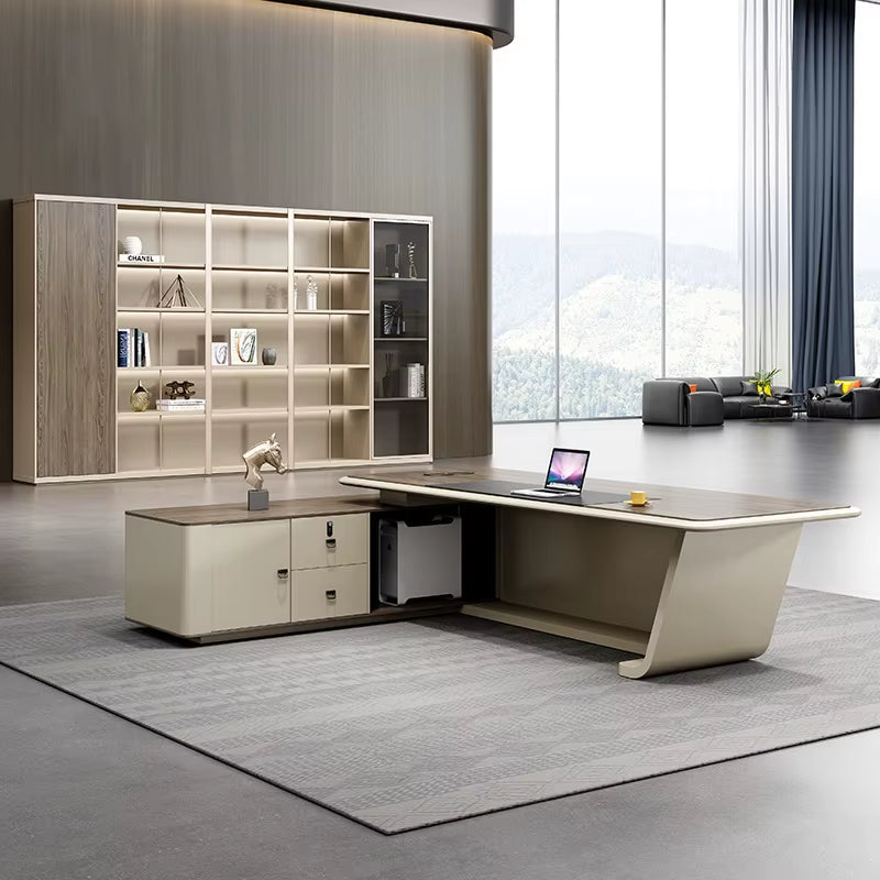 2024 Custom Commercial Furniture Modern High Density Board Boss Office Table Ceo Executive Manager Ceo President Desk