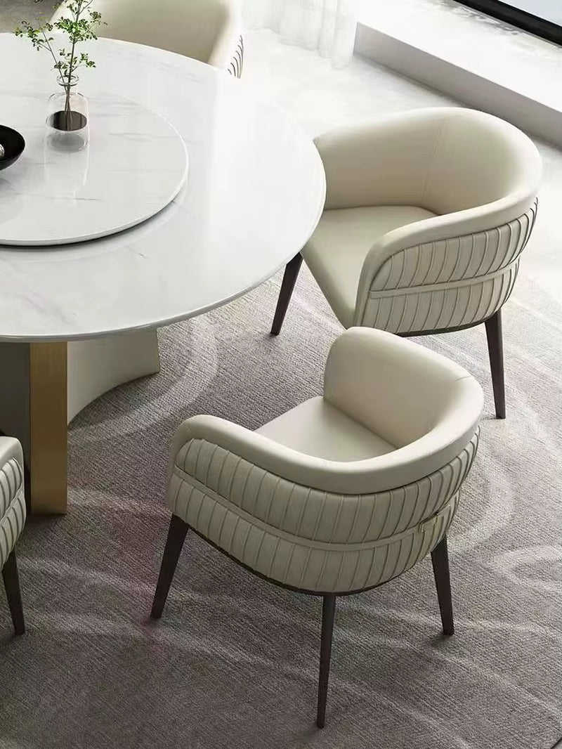 Contemporary Luxury Leather Dining Chair for Kitchen Restaurant Hotel or Banquet Steel Metal Modern Style Seat