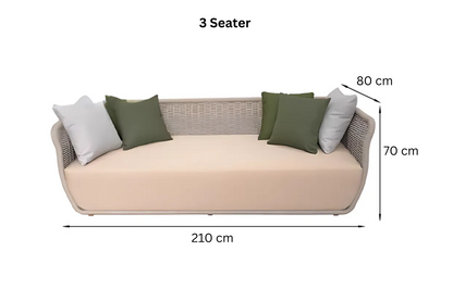 Primora Solis | Luxury Outdoor Rope Sofa Set with Aluminum Frame & Waterproof Cushions