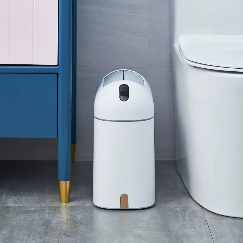 9L High-Tech Desktop Smart Garbage Bin for Kitchen Plastic Induction Trash Bin with Convenient Trash Bag Dispenser