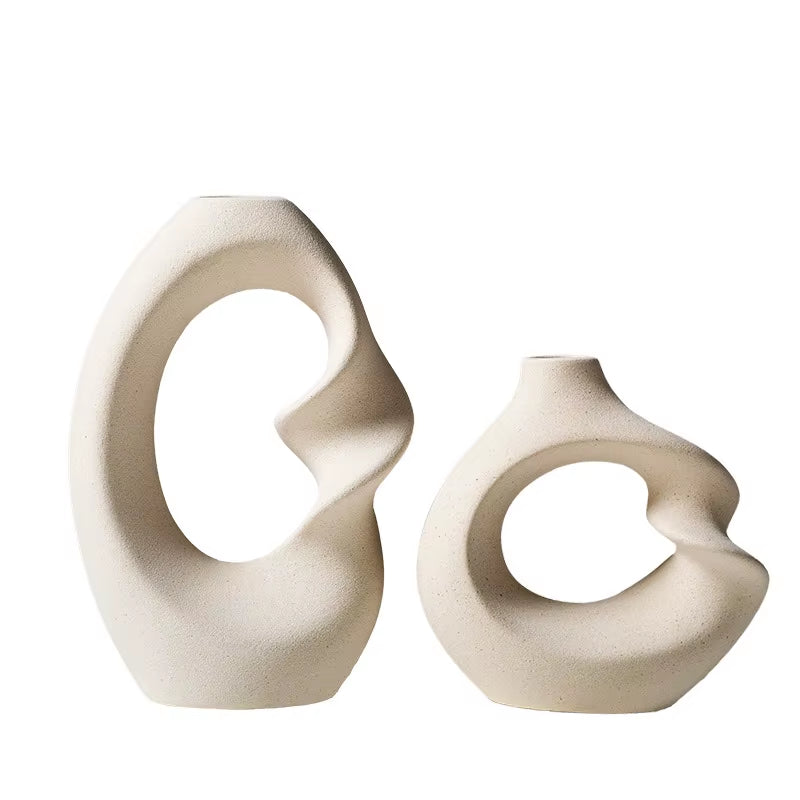 Dropshipping Shopify Nordic Modern Boho Ins Style Decorative Ceramic Aesthetic Flower Vase for Home Decor