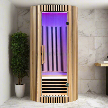 ZenHeat | 1-8 Person Round Infrared Sauna – Luxury Portable Steam Therapy Room"