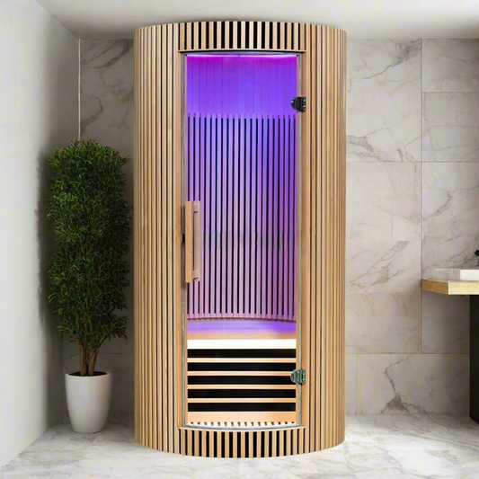 ZenHeat | 1-8 Person Round Infrared Sauna – Luxury Portable Steam Therapy Room"