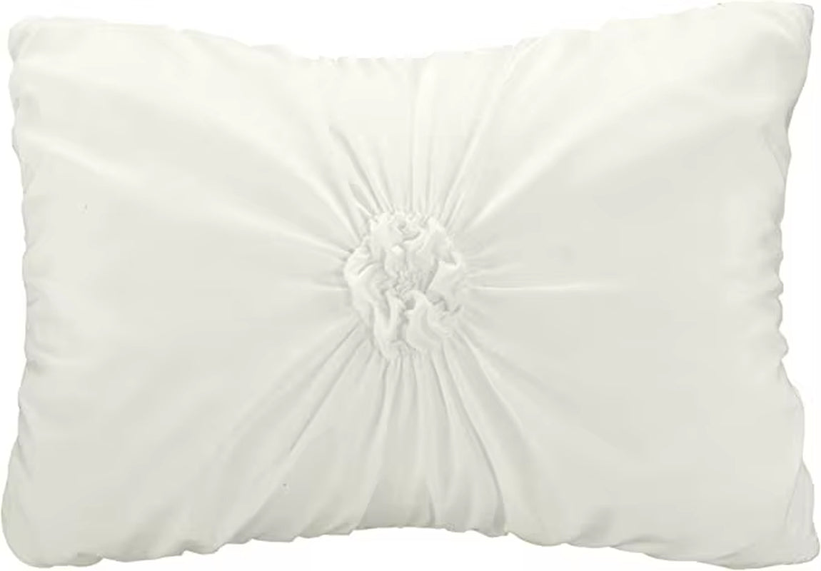 Chic Home Comforter Set Floral Pinch Pleated Ruffled Designer Embellished Bed Skirt, King, White