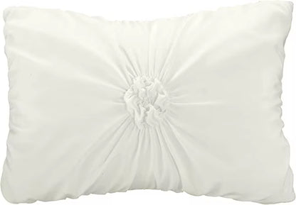 Chic Home Comforter Set Floral Pinch Pleated Ruffled Designer Embellished Bed Skirt, King, White