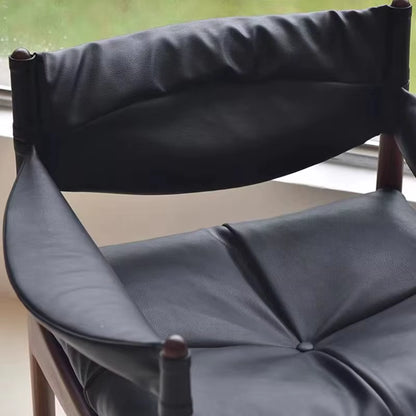 Contemporary Black Luxury Leather Modern Armchair - In Stock at Factory Outlet
