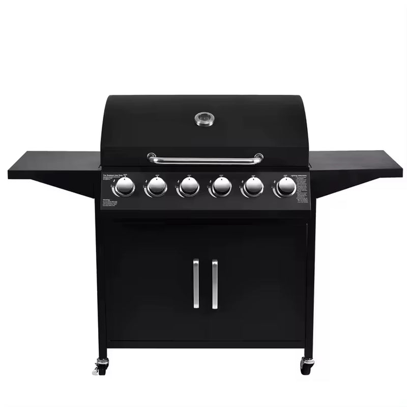CE 2 in 1 Charcoal and Gas Combo Barbecue BBQ Gas Grills Large Capacity Cooking Area with Thermometer