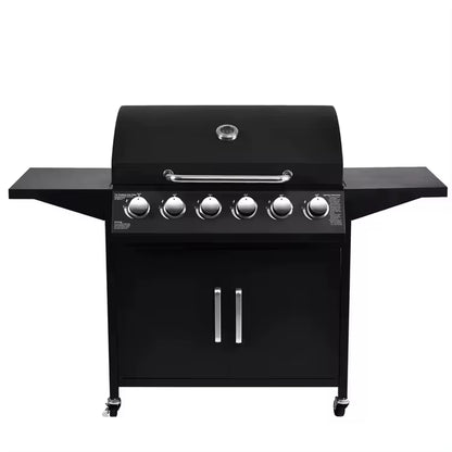 CE 2 in 1 Charcoal and Gas Combo Barbecue BBQ Gas Grills Large Capacity Cooking Area with Thermometer