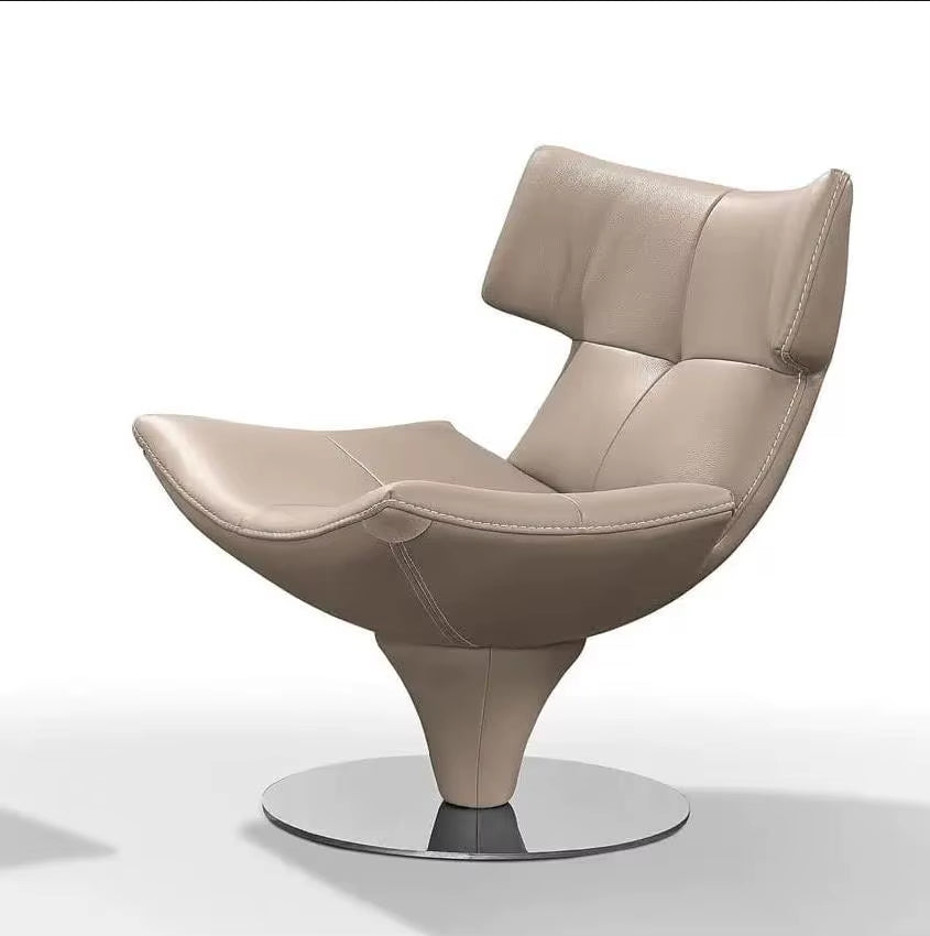 Contemporary Velvet Fabric Swivel Lounge Chair with Fiberglass Frame for Living Room