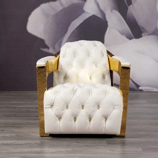 Aviator Luxe | Vintage Industrial Leather & Aluminum Aviation Club Chair
