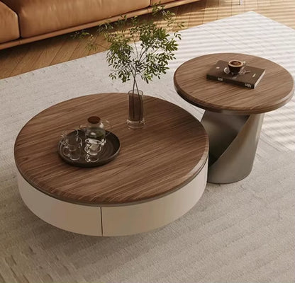 Classic Solid Wood Coffee Table Set Living Room Furniture Vintage Luxury round Coffee Table Modern Simple Design Coffee Table