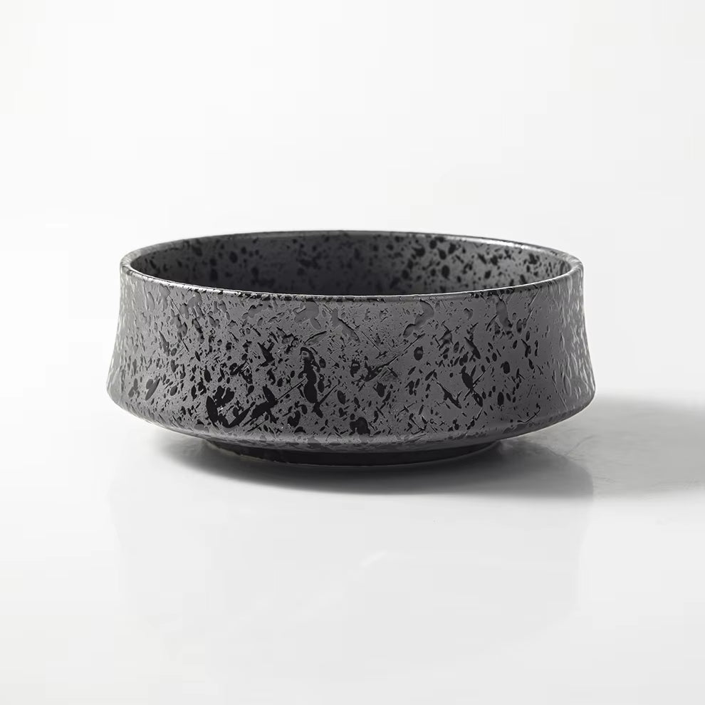 2025 Matte Black Porcelain Assiettes Dinnerware Japanese Speckle Plates Set Dishes for Restaurant Hotel Bowl Ceramic Tableware