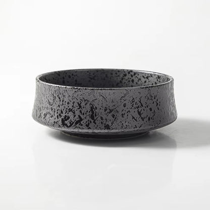 2025 Matte Black Porcelain Assiettes Dinnerware Japanese Speckle Plates Set Dishes for Restaurant Hotel Bowl Ceramic Tableware