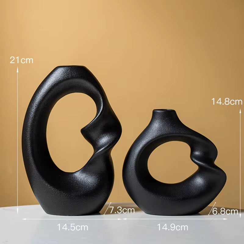 Dropshipping Shopify Nordic Modern Boho Ins Style Decorative Ceramic Aesthetic Flower Vase for Home Decor