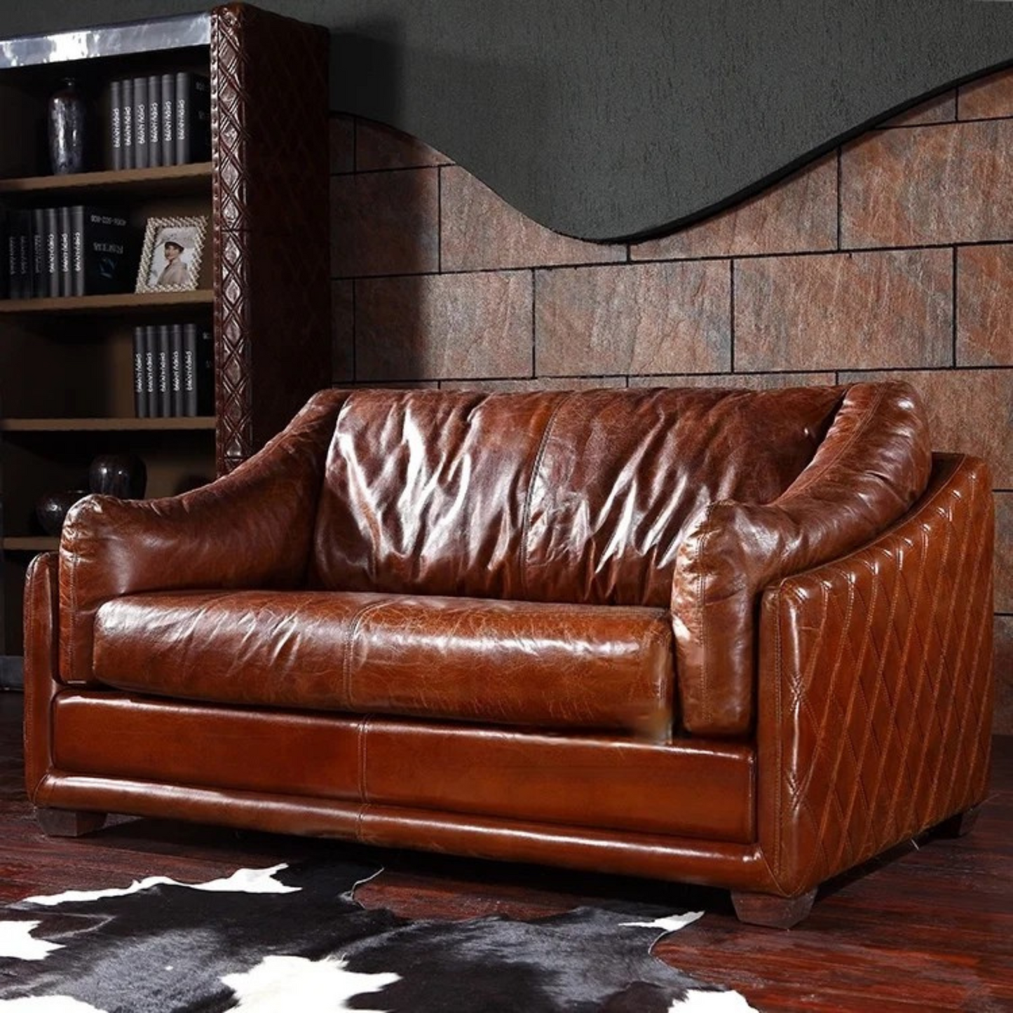 Regal Chesterfield | Genuine Brazilian Top-Grain Leather Sofa – Classic 3+2+1 Seater Elegance