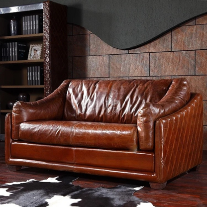 Regal Chesterfield | Genuine Brazilian Top-Grain Leather Sofa – Classic 3+2+1 Seater Elegance