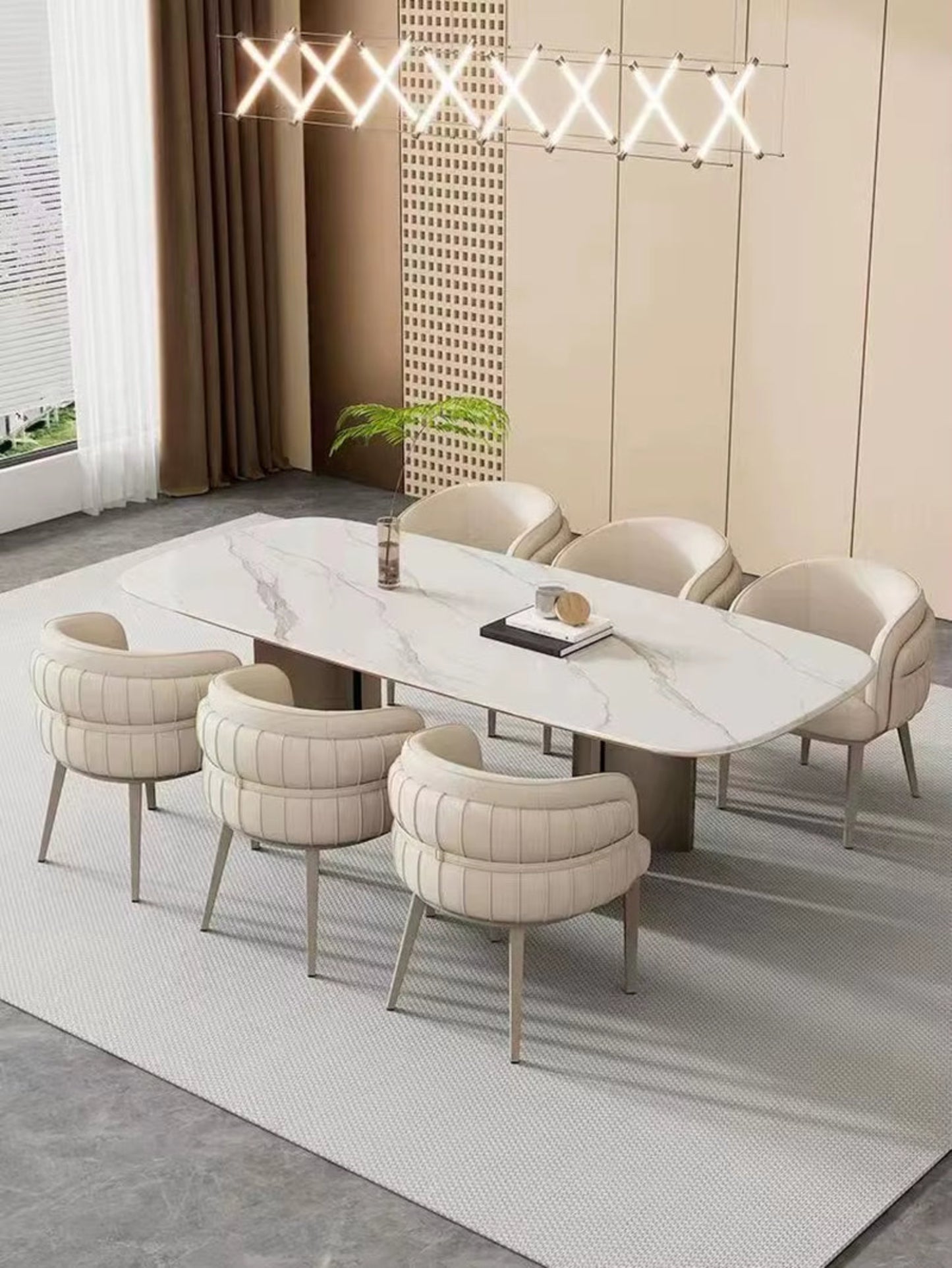 Contemporary Luxury Leather Dining Chair for Kitchen Restaurant Hotel or Banquet Steel Metal Modern Style Seat