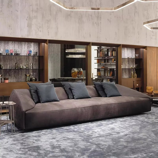 2024 Contemporary Italian Luxury Velvet Sectional Sofa Set with Legless Design for Living Room