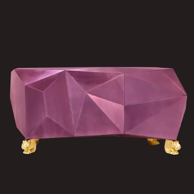 OEM Custom Diamond Pink Credenza Dining Room Furniture Sideboard Buffet Luxury Modern Design