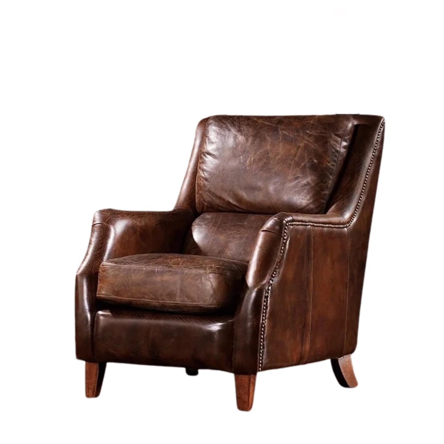 Regal Luxe | Premium Upholstered Leather Club Chair – Classic Comfort & Timeless Elegance