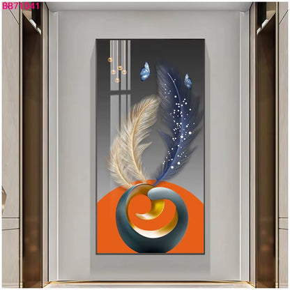 Abstract 3D Effect Crystal Porcelain Painting Wall Art Fish Picture Print for Home Decoration Tableau Mural Painting Art