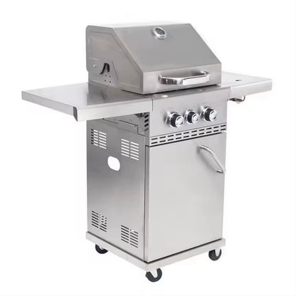 CE 2 in 1 Charcoal and Gas Combo Barbecue BBQ Gas Grills Large Capacity Cooking Area with Thermometer