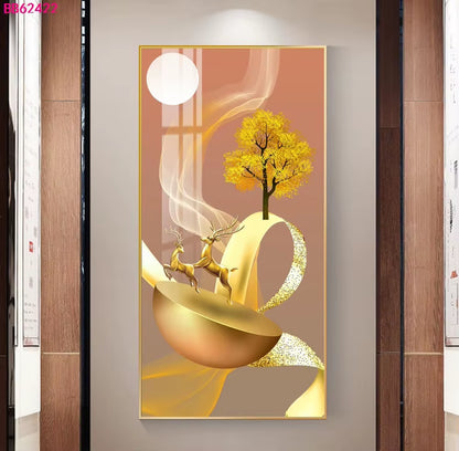 Abstract 3D Effect Crystal Porcelain Painting Wall Art Fish Picture Print for Home Decoration Tableau Mural Painting Art