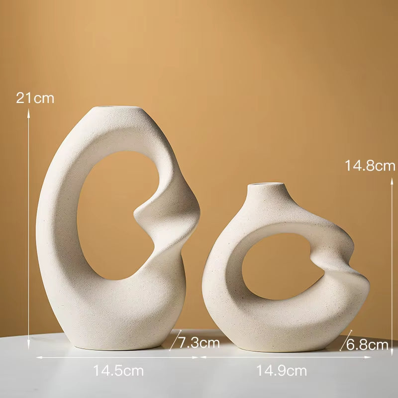 Dropshipping Shopify Nordic Modern Boho Ins Style Decorative Ceramic Aesthetic Flower Vase for Home Decor