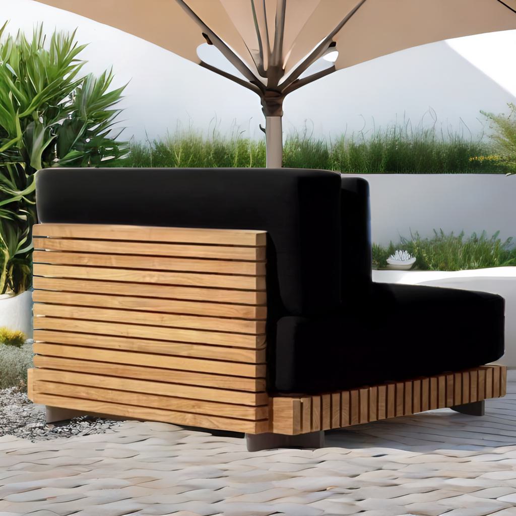 Nordic Haven | Luxury Teak Poolside Daybed & Patio Lounge Set – Contemporary Outdoor Sofa Furniture