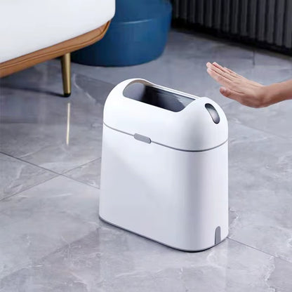 9L High-Tech Desktop Smart Garbage Bin for Kitchen Plastic Induction Trash Bin with Convenient Trash Bag Dispenser