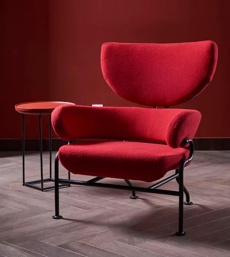 Contemporary Velvet Leather Upholstered Armchair with Stainless Steel Legs for Living Room and Bedroom