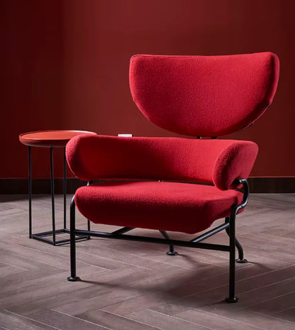 Contemporary Velvet Leather Upholstered Armchair with Stainless Steel Legs for Living Room and Bedroom