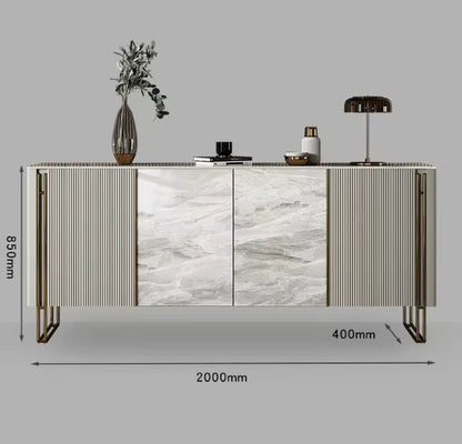Home Modern Light Luxury Porch Cabinet Italian Rock Plate Decorative Door Entry Kitchen Sideboard Large Stylish Shoe Cabinet