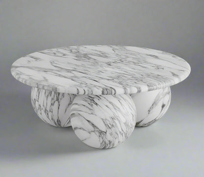 Calacatta Viola Marble Orb Base Coffee Table | Modern Sculptural Luxury