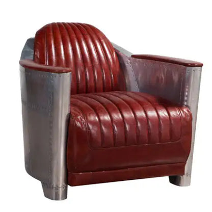 Aviator Elegance | One-Seater Vintage-Inspired Sofa set with Solid Wood Legs