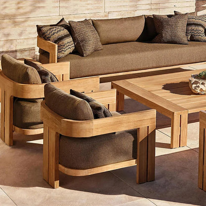 Nordic Terra | Teak Balcony & Patio Sofa Set – All-Weather Outdoor Lounge for Garden & Villa Living