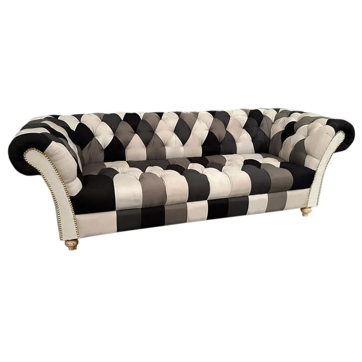 The Windsor Chesterfield | Multicolor Tufted 3-Seater Fabric Sofa