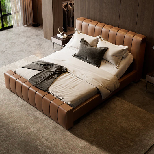 SmartLuxe™ Electric Leather Bed | Modern Multi-Functional Adjustable Double Bed
