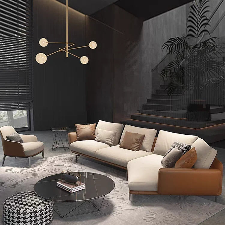 Imperial Luxe | European Leather Sectional Sofa – Modern Corner Couch Set for Elegant Living