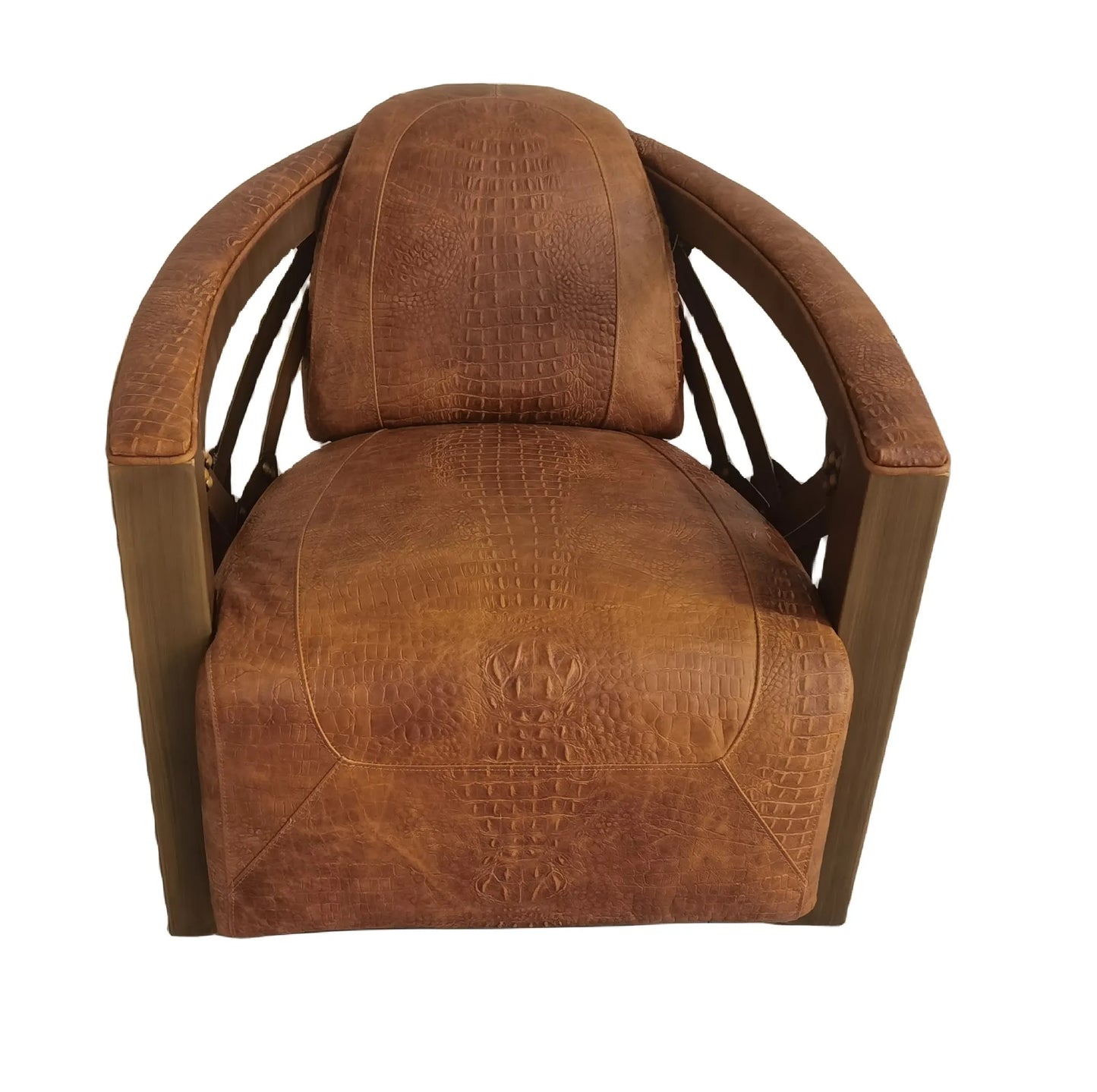Aviator Retro Industrial Leather Chair – Vintage Loft-Style Accent Chair for Living Room & Office