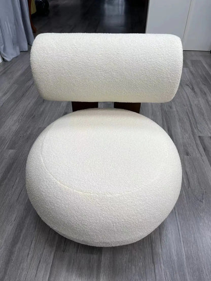 Wabi-Sabi | Cream Cashmere Lounge Chair for Boutique & Balcony Bliss