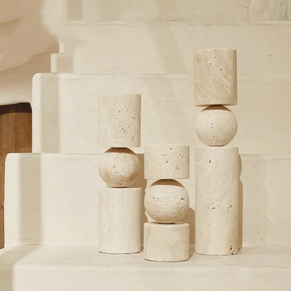 Nordic Travertine Candle Holder