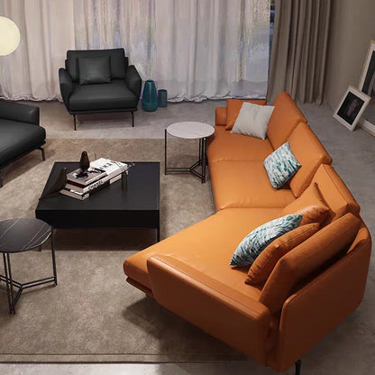 Imperial Luxe | European Leather Sectional Sofa – Modern Corner Couch Set for Elegant Living