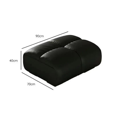 Italian Luxe | Minimalist Black Leather Sofa – Modern Elegance for Living Spaces