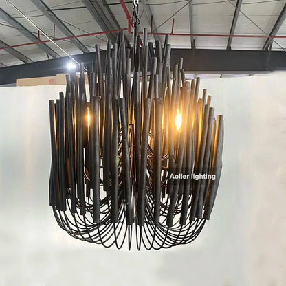 LumiNordic | Modern Nordic LED Pendant Chandelier – Luxury Wood & Metal Ceiling Light
